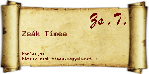 Zsák Tímea névjegykártya